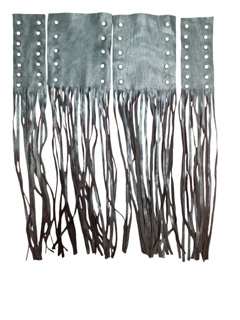 Puños de cuero negro para moto custom