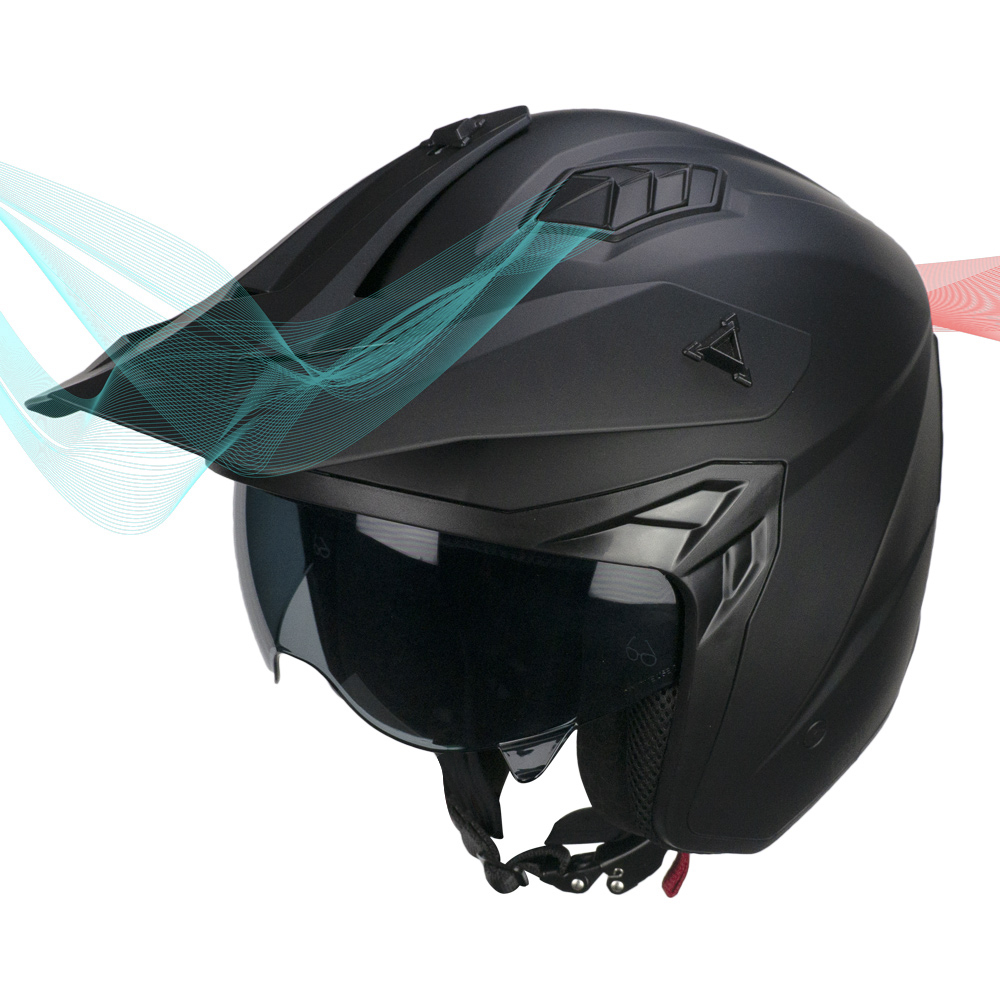 Casco jet trial con gafas solar 155 Rush negro mate - Imagen 6