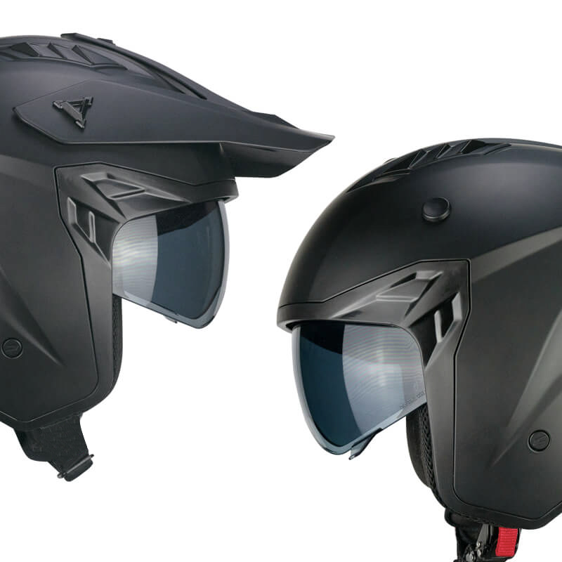 Casco jet trial con gafas solar 155 Rush negro mate - Imagen 7