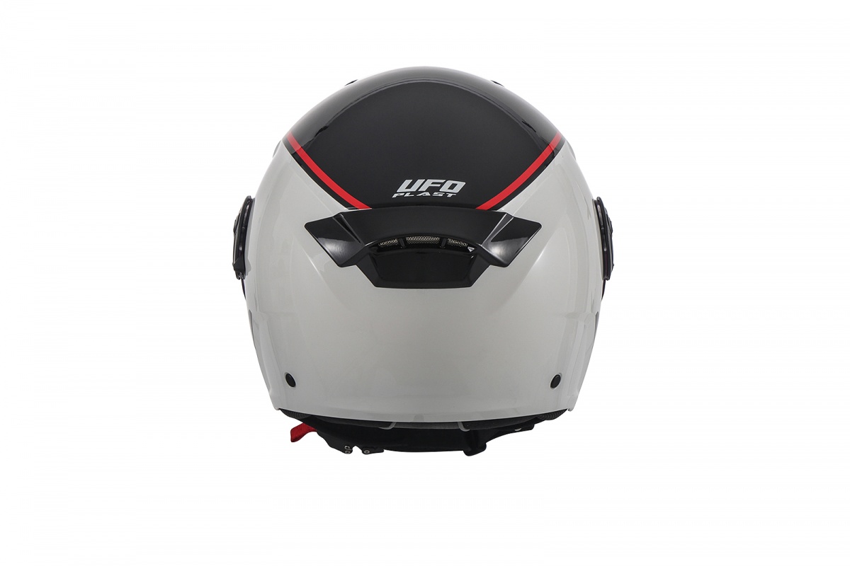 Casco jet con gafas solar Spirit negro rojo blanco ufo - Imagen 3