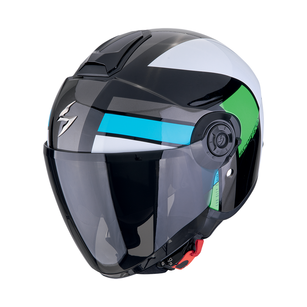 Casco jet EXO CITY II blur verde scorpion