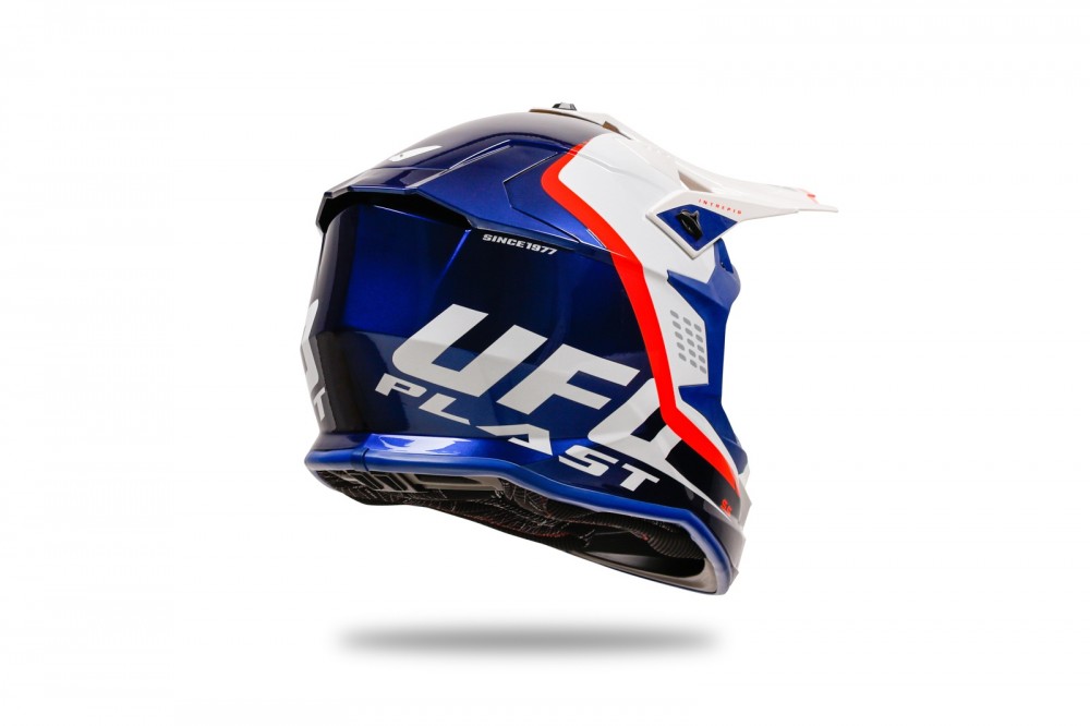 Casco intrepide motocros acul balnco rojo UFO - Imagen 5
