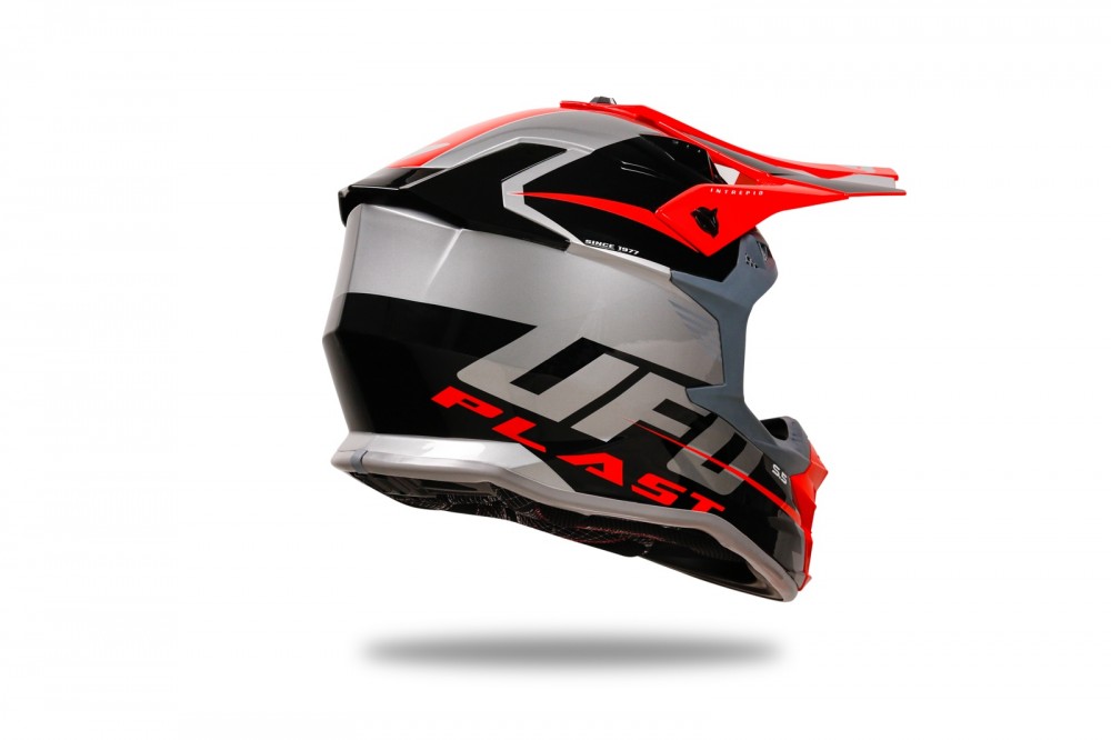 Casco intrepide motocros rojo gris negro UFO - Imagen 5