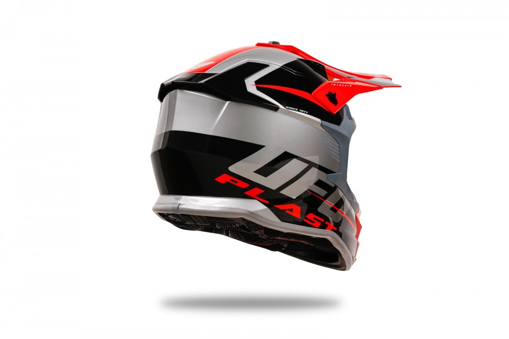 Casco intrepide motocros rojo gris negro UFO - Imagen 6