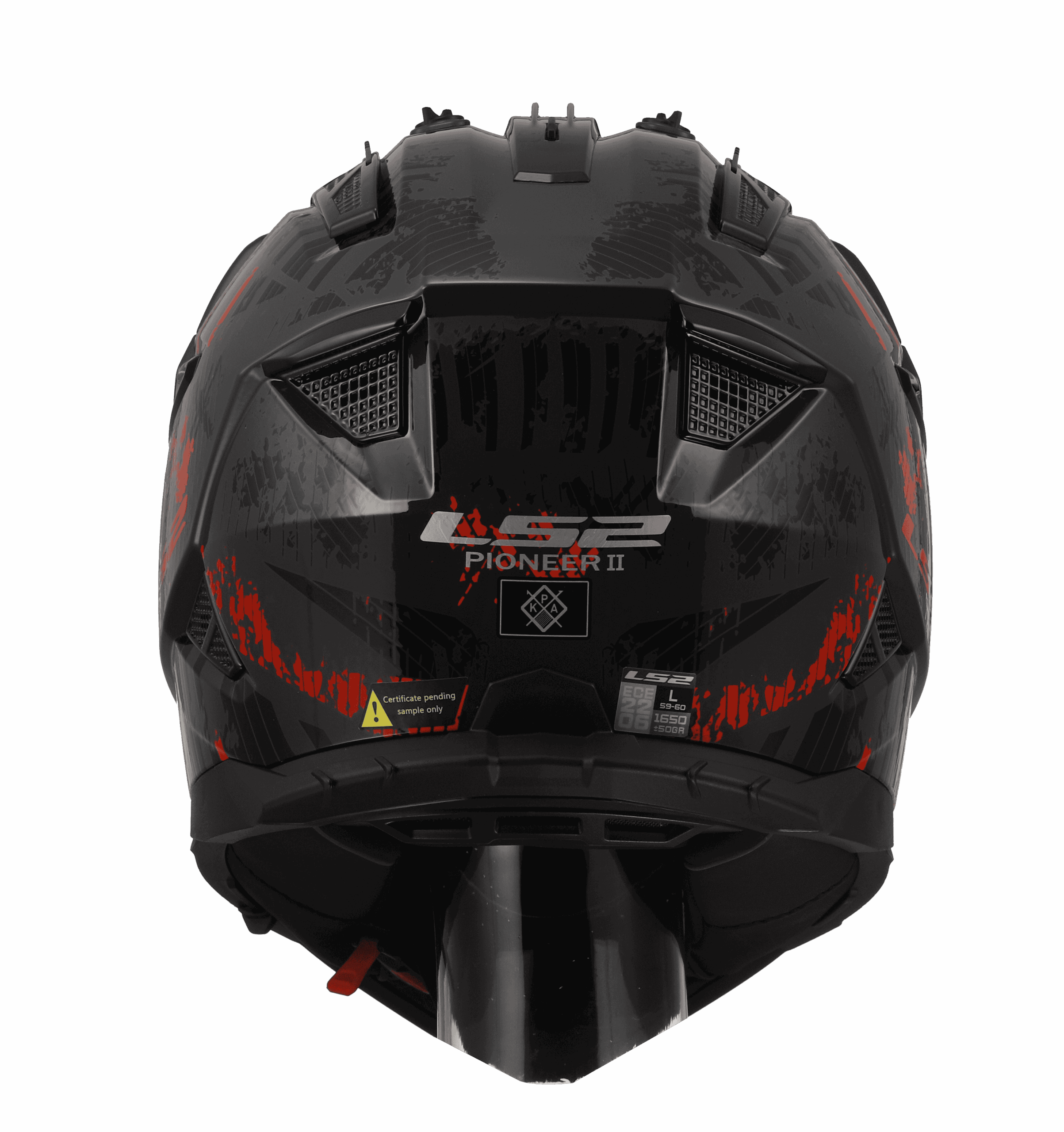 Casco pioneer II crazy negro mate gris rojo LS2 - Imagen 5