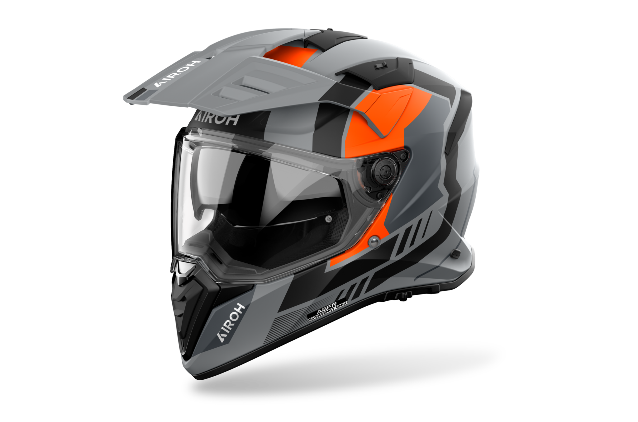 Casco Bandit horn gris negro orange mate Airoh