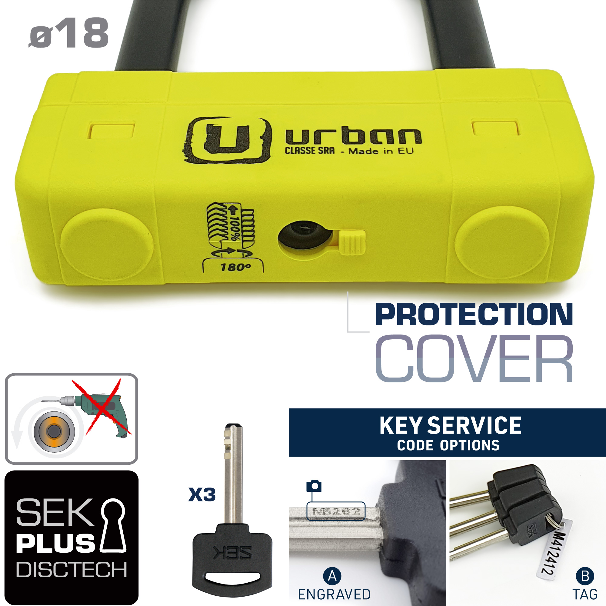 Antirrobo U moto urban UR85300Y