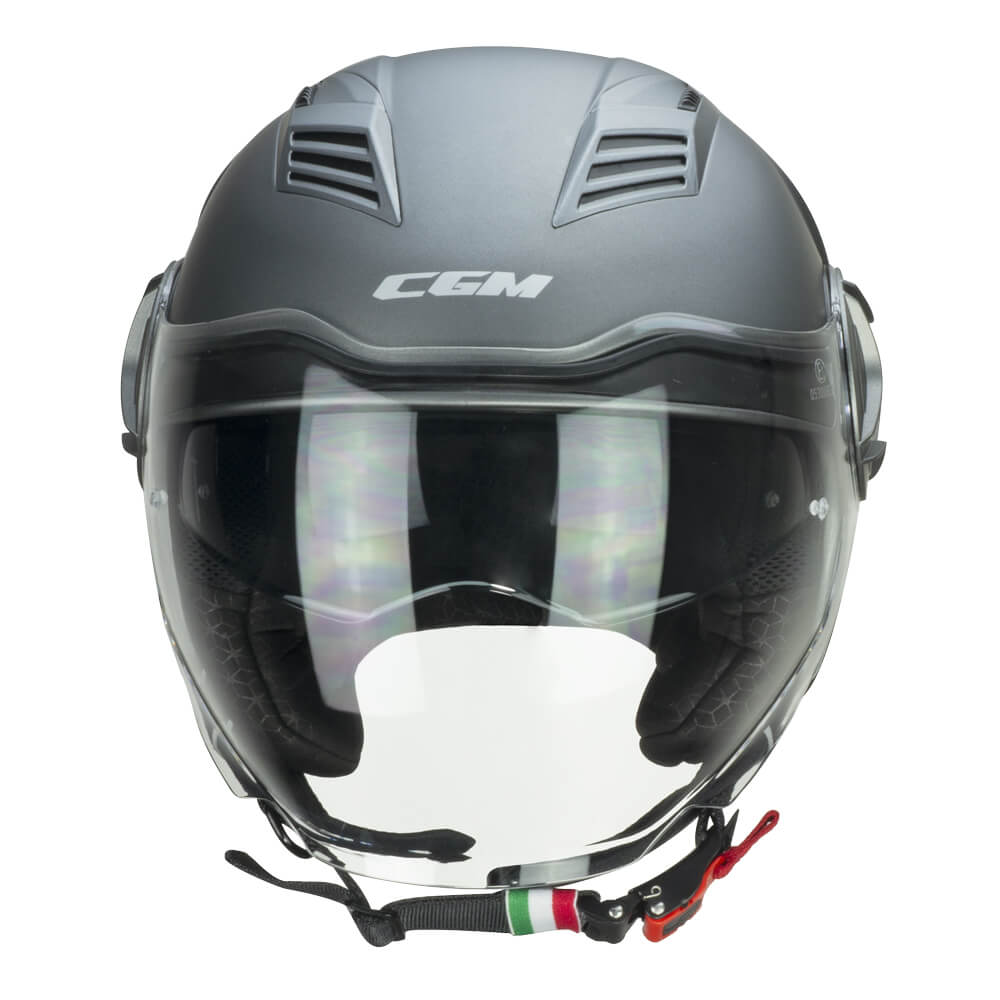 Casco jet ILLI 169 pantalla larga con gafas solar antracite mate cgm