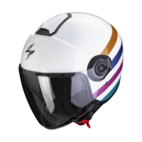 Casco jet EXO CITY II bee blanco verde gold scorpion