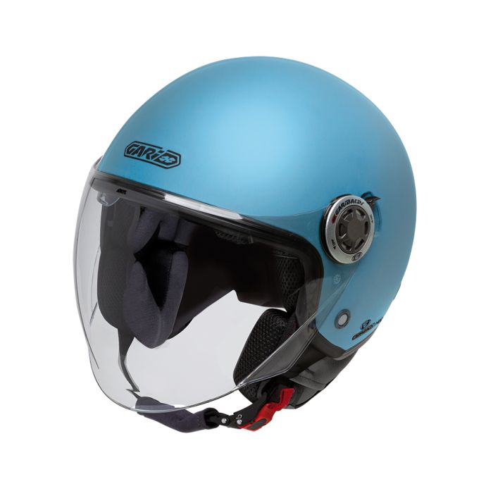 Casco jet g20 con gafas solar garibaldi color azul caribe