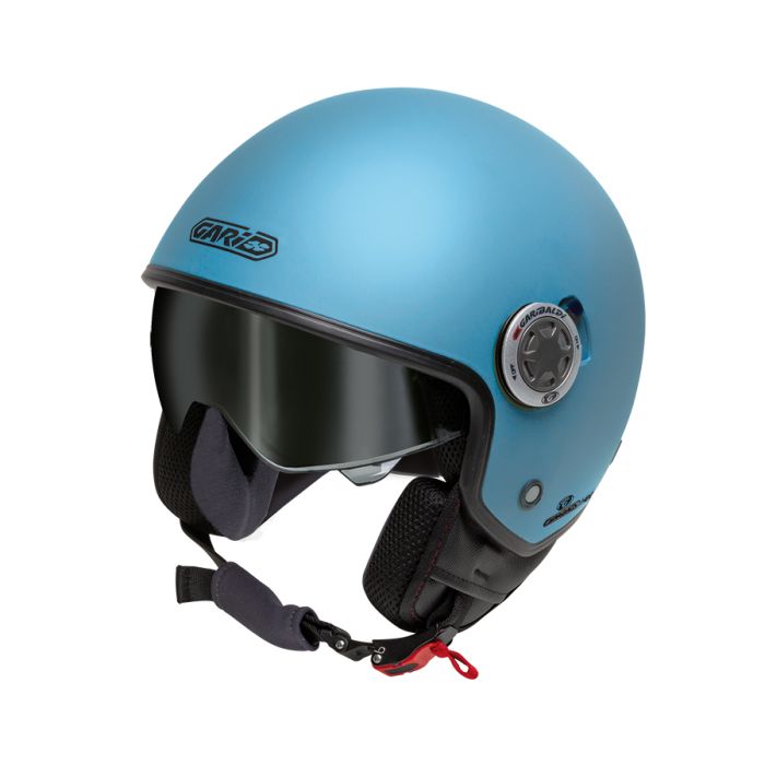 Casco jet g20 con gafas solar garibaldi color azul caribe