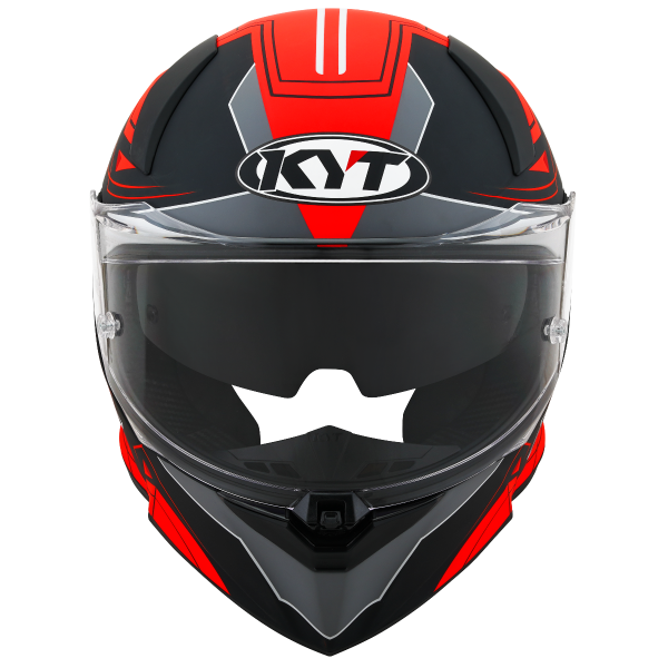 R2R led casco integral kyt negro mate/rojo