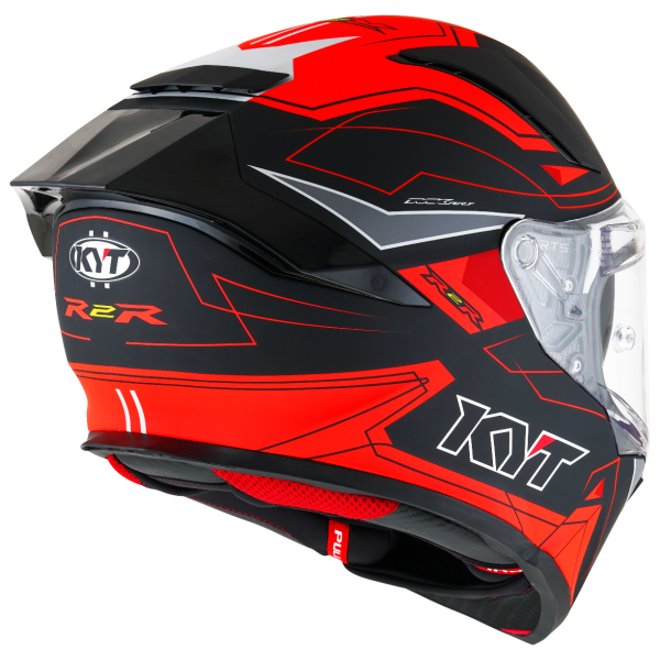 R2R led casco integral kyt negro mate/rojo