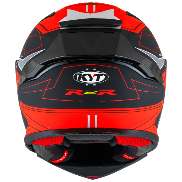 R2R led casco integral kyt negro mate/rojo