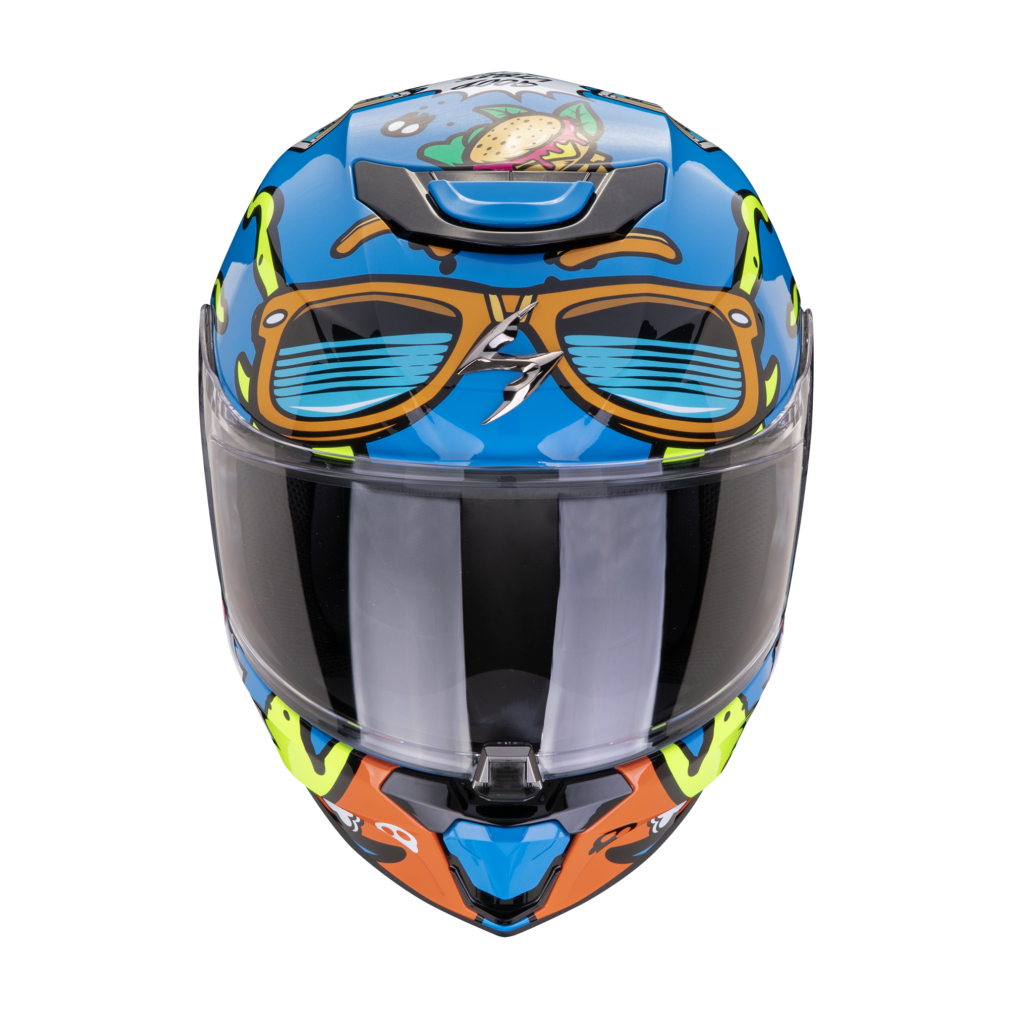Casco integral EXO-JNR fun azul naranja