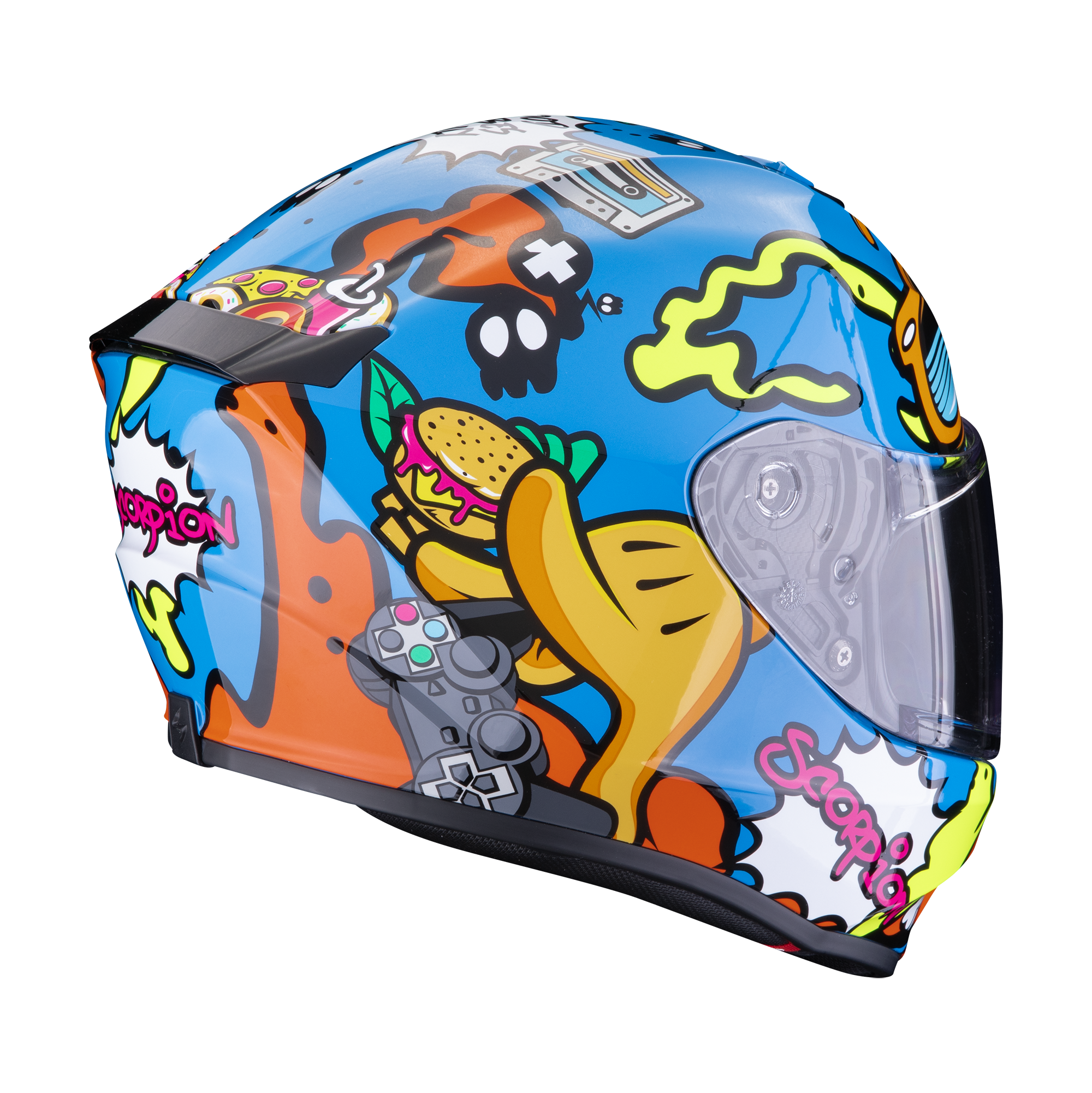 Casco integral EXO-JNR fun azul naranja